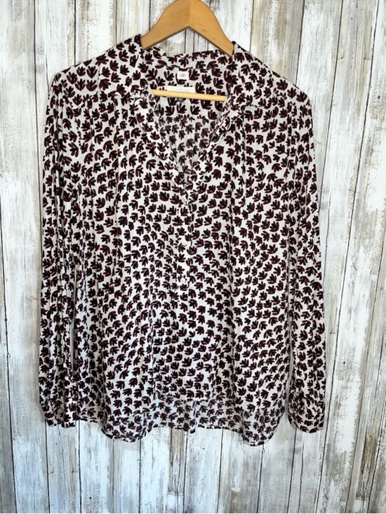 LOFT Tops - LOFT Softened Shirt Blouse Large Floral Button Front Lightweight Long Sleeve Top